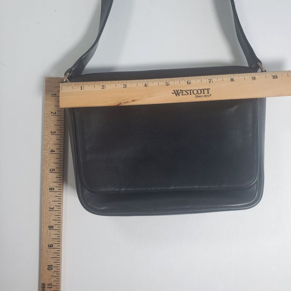 VTG Coach Women’s Crossbody Bag Black Leather Bistro 4125 Manhattan Messenger - Picture 13 of 15